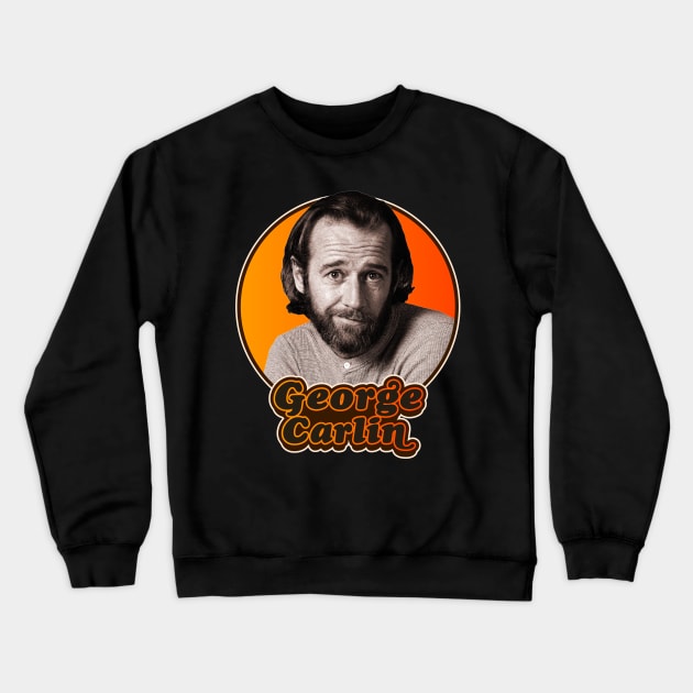 Retro George Carlin Tribute Crewneck Sweatshirt by darklordpug